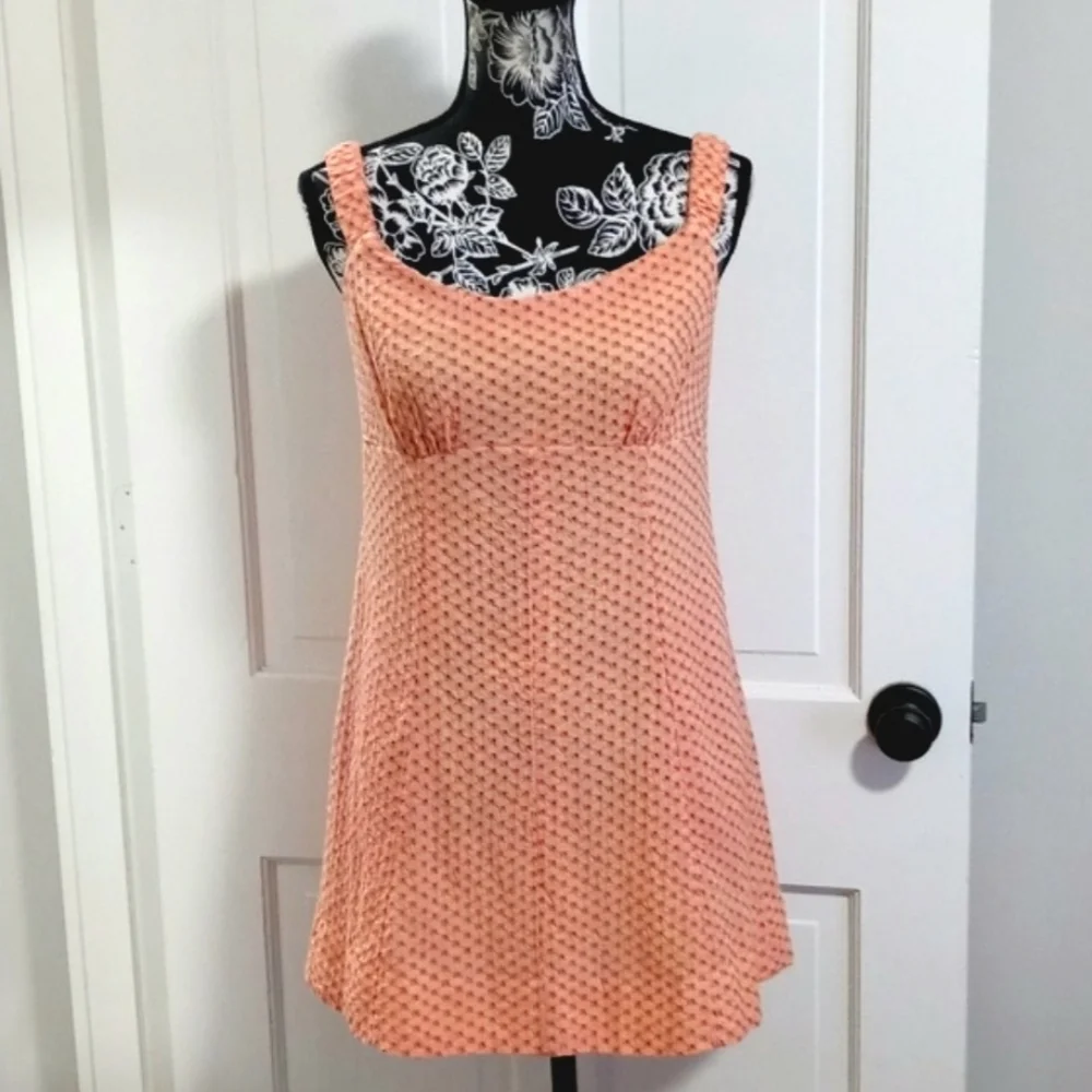 🆕️ 🍑Free People🍑 - Peach/White "Berry Kiss" Off-the-Shoulder Mini Dress - Picture 2 of 16